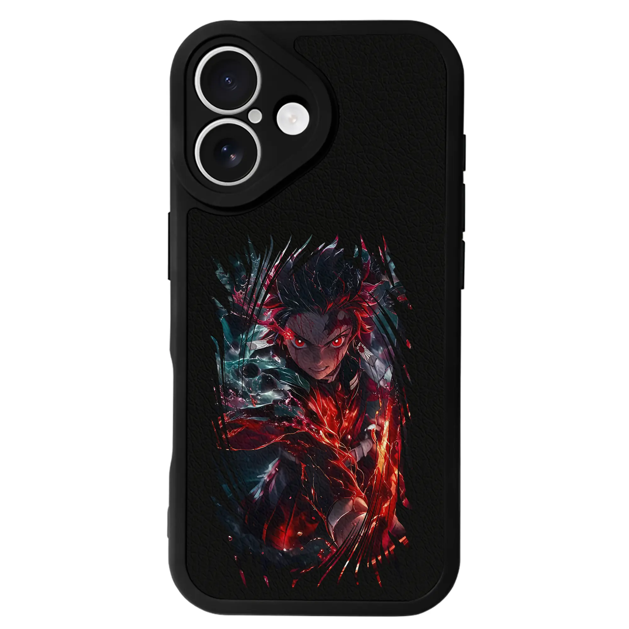 鬼滅の刃 グッズ,竈門 炭治郎 - IPhone 16シリーズ対応 ・ シリコンスマホケース ・ レザー調 ・ 高精度フィット ・ 耐衝撃 ・ ワイヤレス充電対応 ・ 精密カット